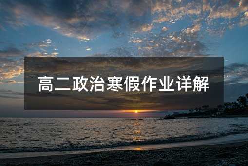 高二政治寒假作业详解