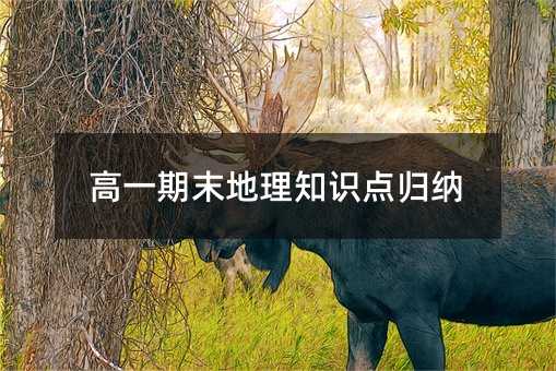 高一期末地理知识点归纳