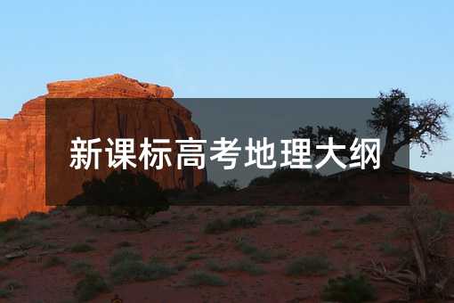 新课标高考地理大纲