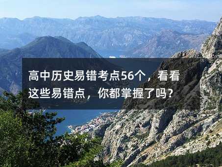 高中历史易错考点56个,看看这些易错点,你都掌握了吗?