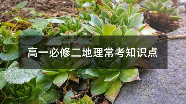 高一必修二地理常考知识点