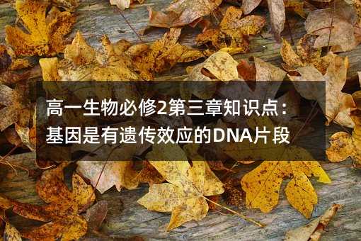 高一生物必修2第三章知识点:基因是有遗传效应的DNA片段