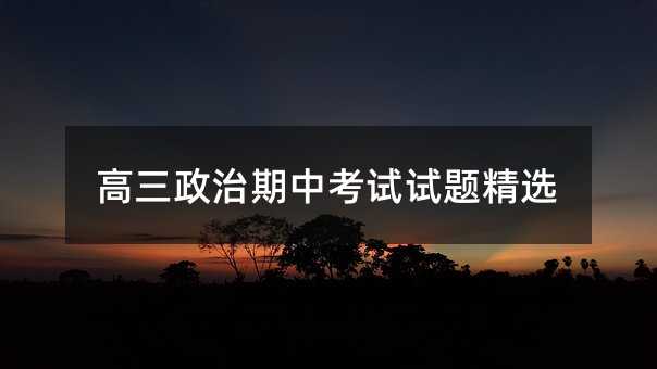 高三政治期中考试试题精选
