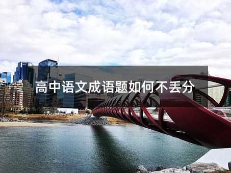 高中语文成语题如何不丢分