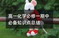 高一化学必修一期中必备知识点总结