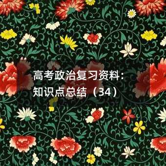 高考政治复习资料:知识点总结(34)