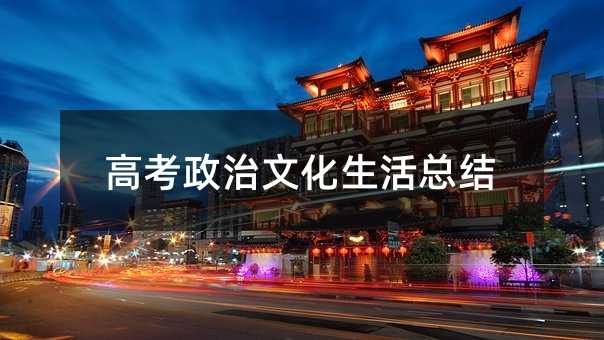 高考政治文化生活总结