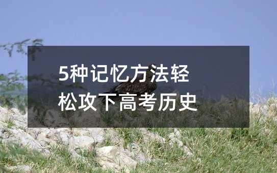 5种记忆方法轻松攻下高考历史