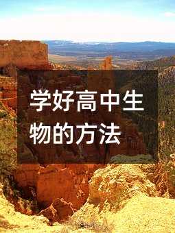 学好高中生物的方法